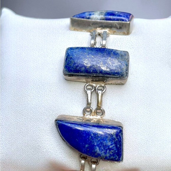 🌺ON SALE! Sterling & Lapis Bracelet - Picture 9 of 12